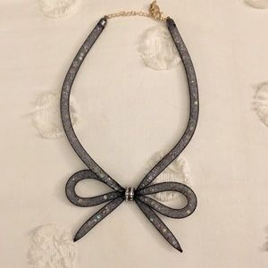 Betsy Johnson Crystal Bow Necklace